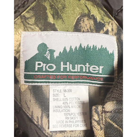Vintage Pro Hunter Camo Jacket Mens Large Quilted Lined Double Lined Arms EUC - Picture 4 of 9